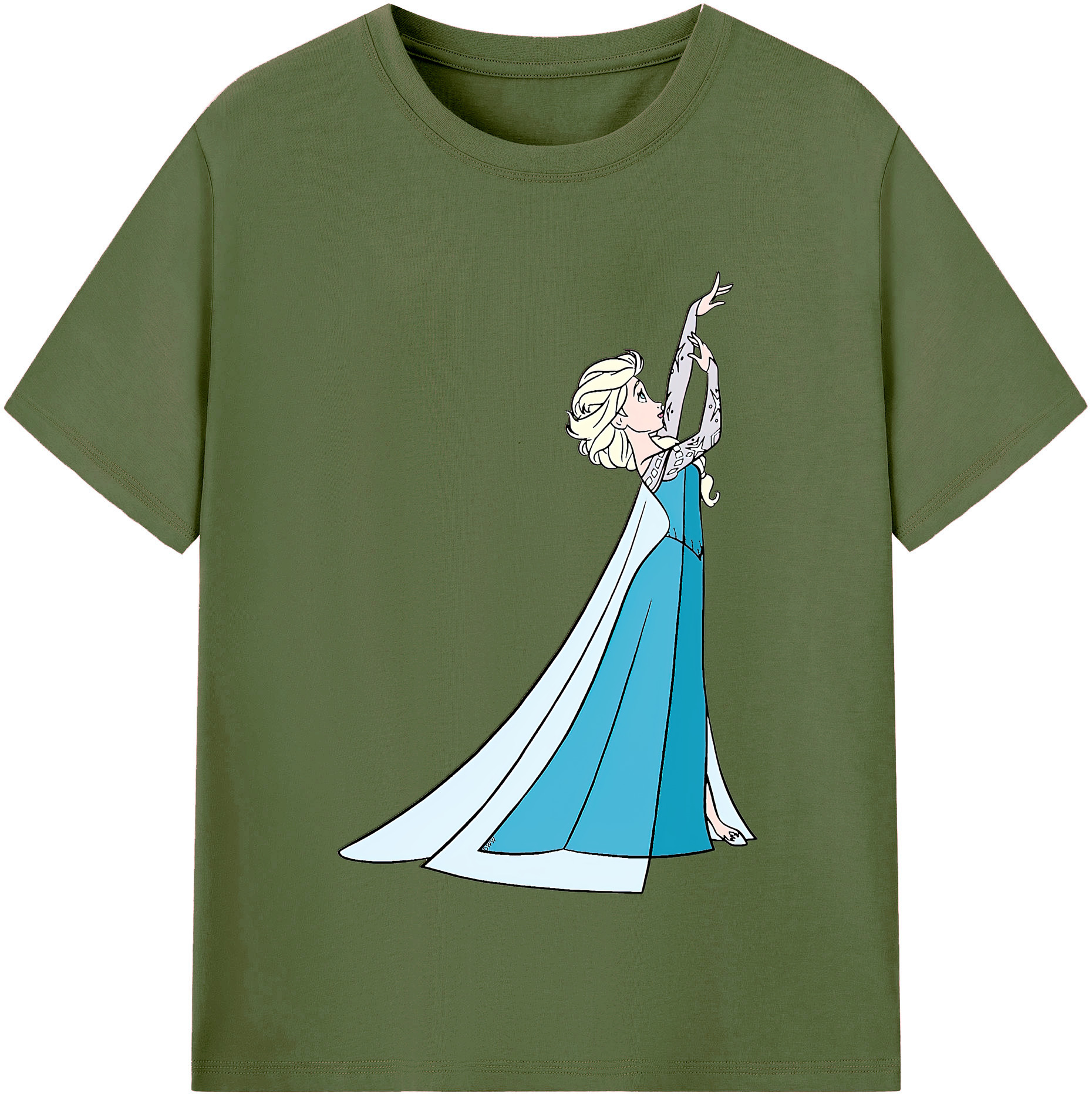 （画像用） アナと雪の女王 アンナ エルサ Frozen Anna Elsa 綿100％半袖Tシャツ（フロントプリント）